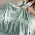 thumbnail image 6 of Cozy Comfort Fleece Throw Blanket for Couch Sage Green, 260GSM Lightweight Plush Fuzzy Cozy Soft Blankets and Throws for Sofa, 49x59 inches, 6 of 6