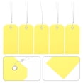 thumbnail image 2 of 100 etiquetas de envío en blanco con alambre, etiquetas de equipaje de PVC grabables para identificación de maletas y mochilas, etiquetas colgantes de envío en blanco, 2 of 6