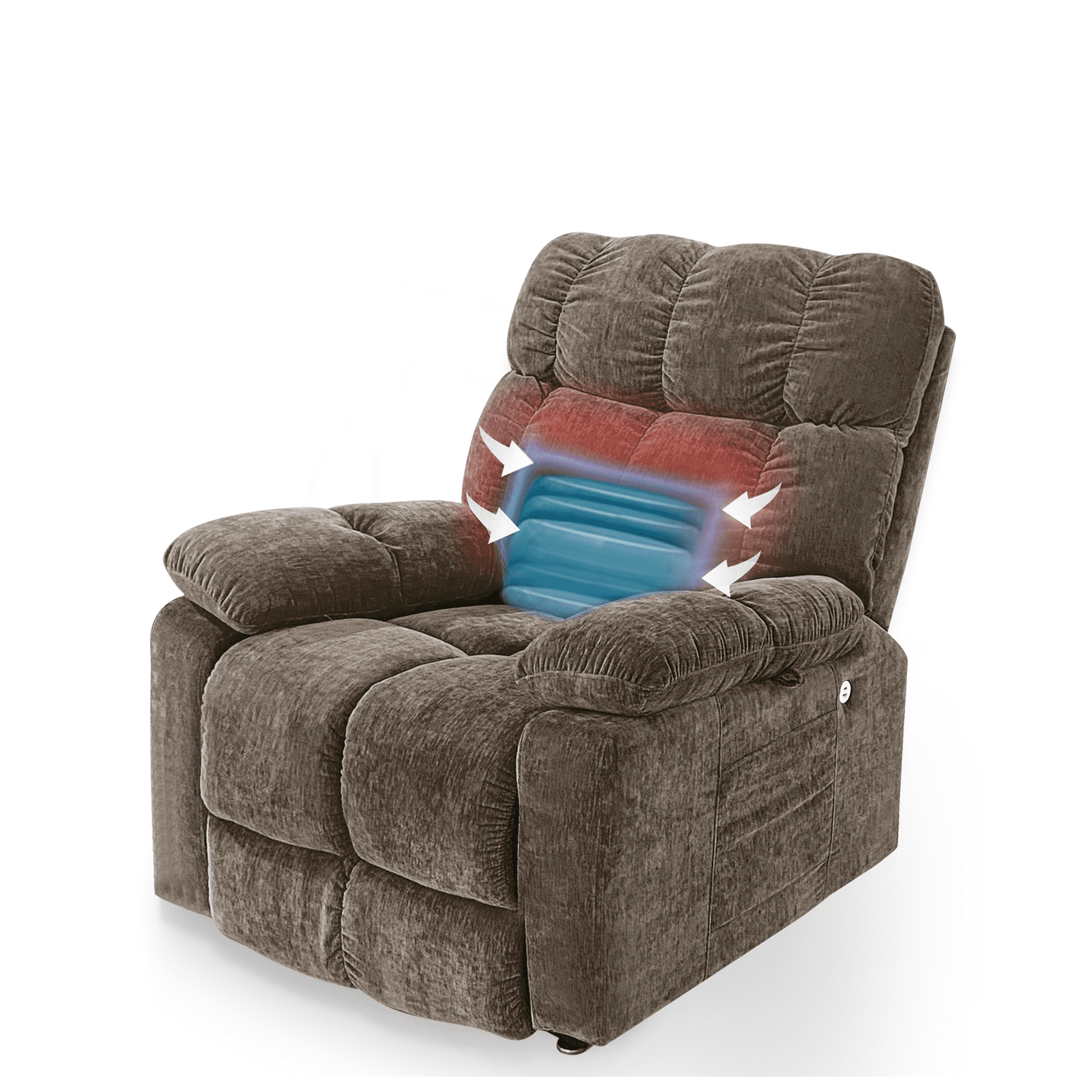 MAYEERTY Home Power Lift Recliner,Elderly Lift Chair with Heat Therapy and Massage Function,Living Room, Brown