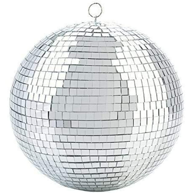 Jinsinto Mirror Disco Ball - 8 Inch (Approx. 20.3 cm) Cool and Fun Silver Hanging Party Disco Ball - Large Party Decoration, Party Design