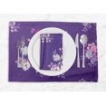 thumbnail image 1 of S4Sassy Purple Leaves & Begonia Floral Washable Placemats & Napkins Table Decor Dining Mats, 1 of 3