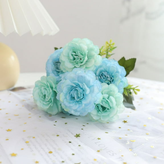 Clearance Artificial flowers under $5,34cm Artificial Faux Silk Peony Home Bouquet (6 Count)