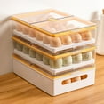 thumbnail image 3 of Kitchen Transparent Egg Box with Lid Refrigerator Fresh-Keeping Storage Box Household Egg Rack Freezer Seal Bins Yellow, 3 of 8