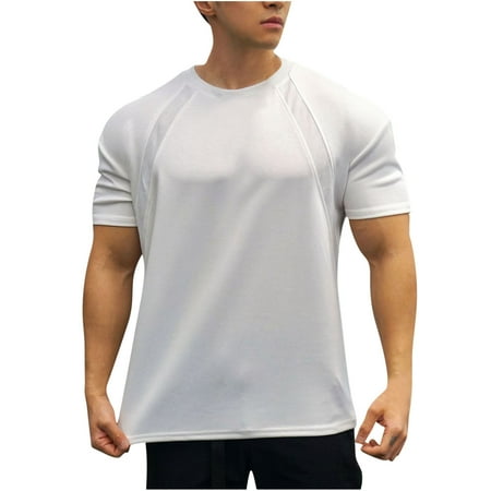 Mens Tee Shirts Thin T Shirts for Men Men s Casual Solid Color Shirts Summer Fashion Short Sleeve Crewneck Tops Comfy Breathable Sports Fitness T-Shirt