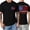 Black #92, variant on Fourth Of July Tops for Men Crew Neck Usa Star Stripes Freedom Shirts Short Sleeve American Flag Causal T-Shirts Summer Comfy Clothes Red XL