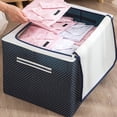 thumbnail image 2 of Storage Box Household Oxford Fabric Steel Frame Folding Clothes Quilt Closet Finishing Box Large Capacity Organizer Bag Home Decor, 2 of 7