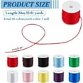 thumbnail image 3 of 1 roll Round Nylon Thread Rattail Satin Cord for Chinese Knot Making Red 1mm 100yards/roll, 3 of 8