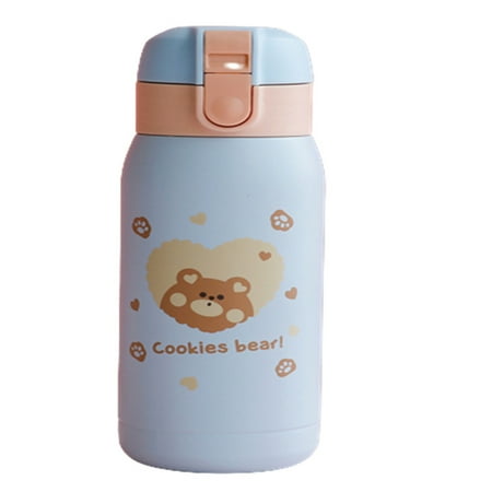 

Pop Lid Thermos Cute Pattern Stainless Steel Vacuum Insulated Bottle Blue 330ml