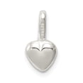 thumbnail image 3 of White Sterling Silver Charm Pendant 12 mm 6 Puffed Heart, 3 of 4