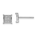 thumbnail image 6 of 925 Sterling Silver Rhodium-plated CZ Pave Square Post Earrings, 6 of 6