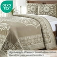 thumbnail image 5 of Superior 3-Pieces High-Durability Reversible Cotton Blend Bedspread Set, Queen, Taupe, 5 of 8
