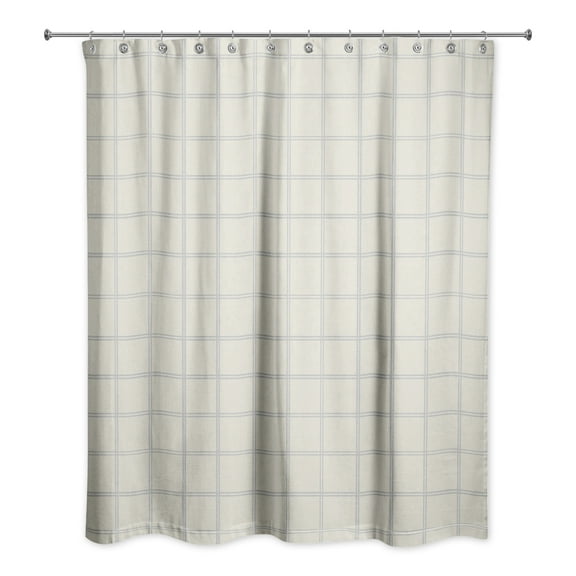 Creative Products Cream and Gray Check 71x74 Shower Curtain