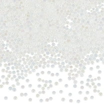 1 Box 100G Mini Beads Clear No Hole Bead Bulk Transparent Glass AB Colorful Round Loose Vase Filler Miniature Beads for DIY Crafting Fillers Jewelry Making