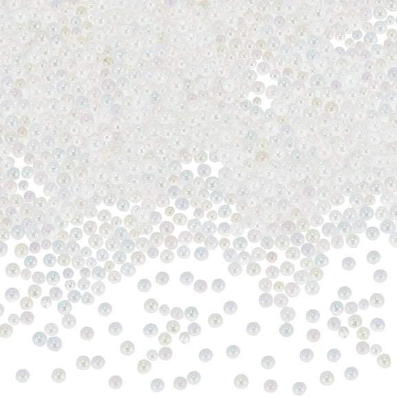 1 Box 100G Mini Beads Clear No Hole Bead Bulk Transparent Glass AB Colorful Round Loose Vase Filler Miniature Beads for DIY Crafting Fillers Jewelry Making