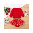thumbnail image 3 of Bagilaanoe 3Pcs Newborn Baby Girls Valentine's Day Outfits Letters Print Long Sleeve Pullover Tops + Mesh Tutu Skirt 6M 12M 18M 24M Infant Casual Skirt Set, 3 of 9