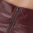 thumbnail image 4 of Woman New Leather Clothes High Split Irregular Skirt Leather Skirt Vacation Holiday Female Dailywear, 4 of 9
