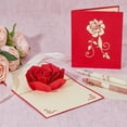thumbnail image 4 of 4Pcs Rectangle 3D Rose Pop Up Paper Greeting Card with Envelope Valentine's Day Invitation Card Rose Red Mothers Day Card Flower Greeting Card Rose Birthday Card 184x127x5mm, 4 of 8