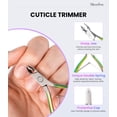 thumbnail image 4 of MelodySusie 4pcs Nail Clippers Set with Cuticle Trimmer and Dual-Ended Pusher, Stainless Steel Acrylic Nail Cutter Set, 4 of 8