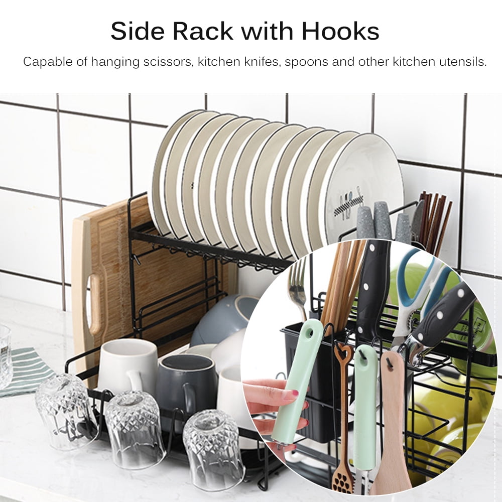 Buy Mewmewcat Carbon Steel Dish Rack Large Capacity Storage Rack for ...