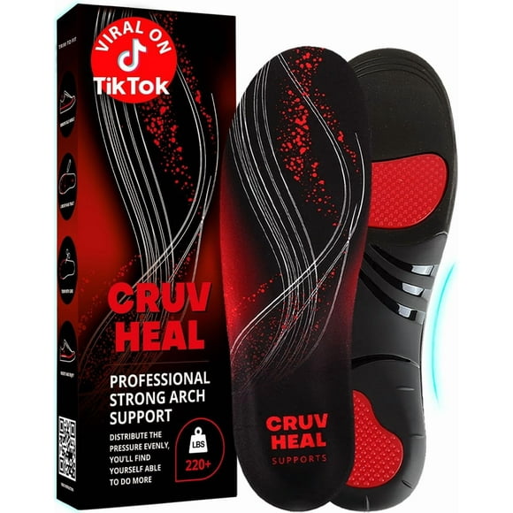 TEMOGU-(220+lbs) Plantar Fasciitis High Arch Support Insoles Inserts Men Women - Orthotic Insoles High Arch for Arch Pain - Boot Work Shoe Insole - Heavy Duty Support Pain Relief (L, Black)