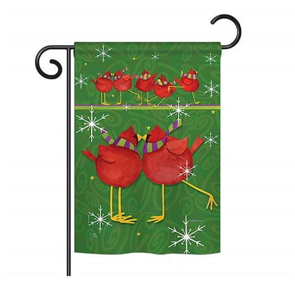 H114216-BO Callin All Cardinals Winter Wonderland Impressions Decorative Vertical 28 x 40 in. Double Sided House Flag