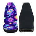 thumbnail image 6 of FOR U DESIGNS Skull Neon Hibiscus Print Car Front Seat Cover Comfortable Car Seat Protector Wear-Resistan Auto Front Seats Only Interior Covers for Vehicle SUV Truck Sedan, Pack of 2, 6 of 7