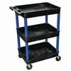 Sim Supply Utility Cart,300 lb. Load Cap.,3 Shelves BKSTC111BU