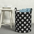 thumbnail image 5 of Laundry Basket, football soccer ball black Laundry Hamper Waterproof Laundry Bag Clothes Hamper Laundry Bin with Handles for Bedroom, Living Room, Kids Room, 5 of 6