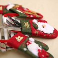 thumbnail image 4 of Navidad Tenedor Cuchara Vajilla Bolsas de regalo Santa Claus Muñeco de nieve Reno Oso Guantes Bolsillo Árbol de Navidad Decoración del hogar 4 piezas Sweethay ZHF0171, 4 of 7