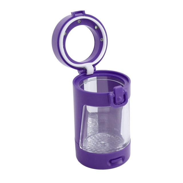 Air Tight Storage Jars, Magnifying Glass Jar Transparent Portable Light Durable Mini for Home Blue,Black,Purple,Rose Pink