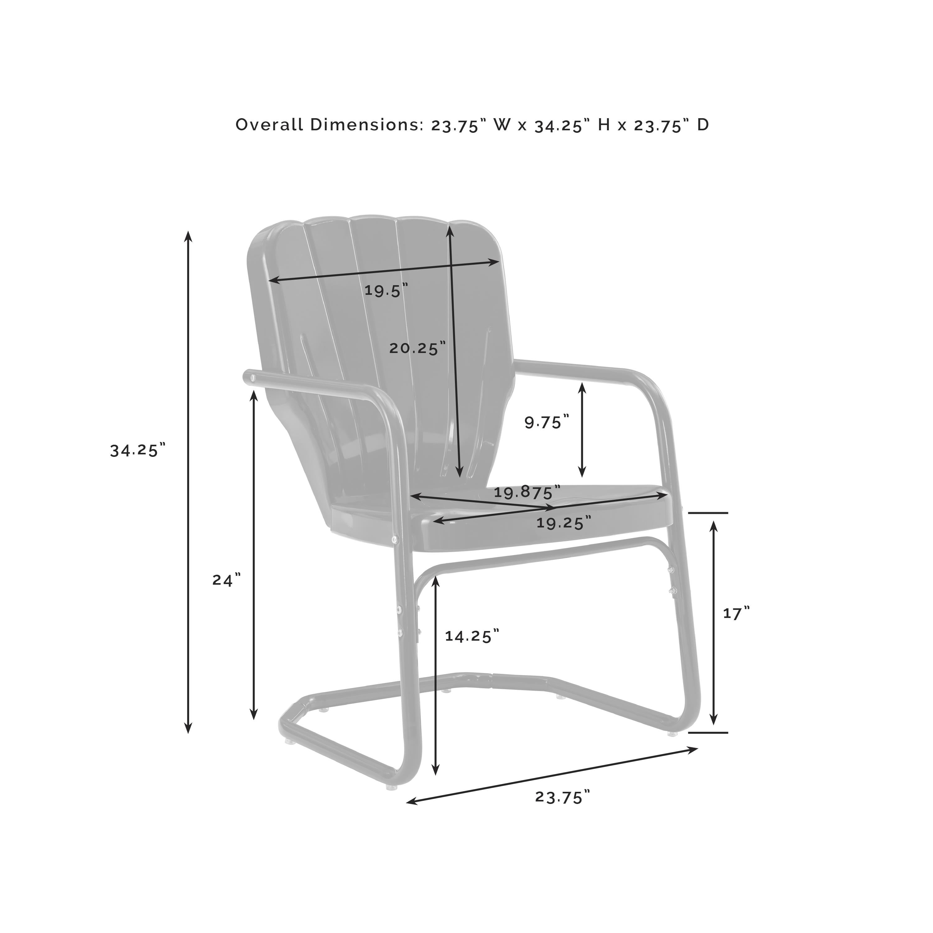 Ridgeland Metal Chair Set Of 2 White Gloss