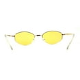 thumbnail image 2 of Narrow Hexagon Hippie Color Lens Metal Rim Dad Shade Sunglasses Gold Yellow, 2 of 4