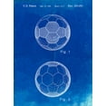 thumbnail image 2 of Borders, Cole 19x24 White Modern Wood Framed Museum Art Print Titled - PP62-Faded Blueprint Leather Soccer Ball Patent Poster, 2 of 4