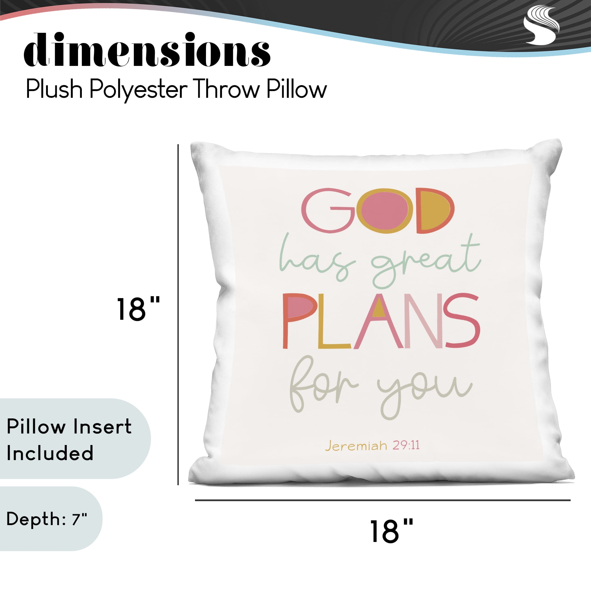 Stupell Industries God's Plans For You Decorative Printed Throw Pillow, design by SD Graphics Studio