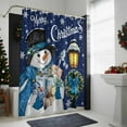 thumbnail image 4 of Navy Blue Snowman Bathroom Shower Curtain Christmas Winter Wreath Snowflake Xmas Waterproof Washable Shower Curtains for Bathtub Bath Decor with Grommets and Hook 72 X 72 Inch, 4 of 8