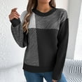 thumbnail image 6 of Ashirexll Pullover Sweaters for Women, Winter Sweaters for Women, Women's Color Block Round Neck Long Sleeve Pullover Knit Sweater Top, 6 of 7