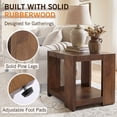 thumbnail image 6 of Dayalane Modern Farmhouse Style Wood End Table Set of 2, 2-Tier Open Storage Rectangular Bedside Table, Minimalist Accent End Table for Small Space Sofa Bedroom, Walnut, 6 of 9