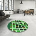thumbnail image 3 of Ahgly Company Indoor Round Patterned Stoplight Go Green Area Rugs, 5' Round, 3 of 6