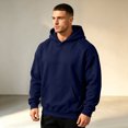 thumbnail image 2 of Men's Heavy Blend Drawcord Hooded Sweatshirt 2026 fall winter Casual Long Sleeves Hooded Sweatshirt with Kangaroo Pockets Navy M, 2 of 6