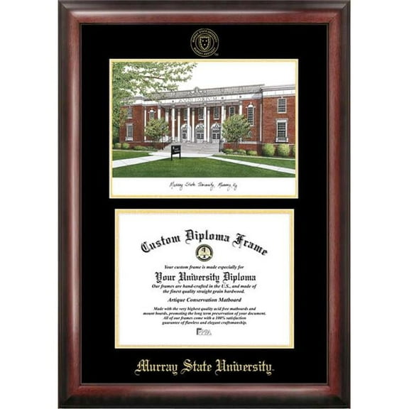 Campus Images KY984LGED Murray State University Gold embossed diploma frame with Campus Images lithograph