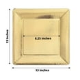 thumbnail image 3 of Efavormart 10 Pack | 13" Gold Textured Disposable Square Serving Trays, Leather Like Cardboard Charger Plates - 1100 GSM, 3 of 11