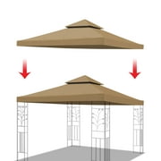 10x10'2-Tier Replacement Canopy Top Cover for Patio Gazebo Tent Sunshade Upgraded UV Protection, Canopy Cover ONLY