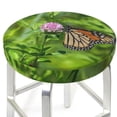 thumbnail image 3 of Lsque Butterflies and Floral Pattern Round Bar chair cushion covers Velvet Fabric Premium Comfort Protects from Scratches and Stains for 14-17 Inch Chair-14 inch, 3 of 7