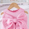 thumbnail image 5 of 0-5Y Kids Baby Dresses Girls Clothes Sleeveless Front Big Bow Beading Pearl Lace Cake Dress For Girls Children Party Gowns, 5 of 6