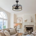 thumbnail image 4 of 18" Caged Ceiling Fan with Light Remote Control Reversible Blades 3 Speeds Modern Indoor Lighting Fixture, 4 of 4