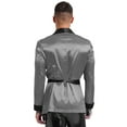 thumbnail image 2 of Choomomo Men's Satiny Smoking Jacket Robe Lightweight Dinner Jacket Cigar Jacket Host Wear Blazer Gray S, 2 of 6