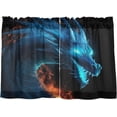 thumbnail image 2 of FREEAMG Dragon Half Window Tier Curtains 36 Inch Blackout Thermal Insulating Kitchen Linen Tier Curtains for Kitchen,Bathroom,Cafe, 2 of 7