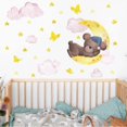 thumbnail image 4 of Lindos adhesivos de pared de oso durmiendo, románticos adhesivos de pared de nube rosa, luna creciente, dulces sueños, para niños, bebés, hogar, habitación infantil, bricolaje, adhesivos decorativos., 4 of 5