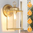 thumbnail image 3 of Farol de pared para exteriores MATAMEYE, cristal transparente dorado, 25 x 25 x 25 cm, 120 V, 3 of 8
