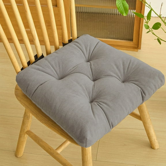 Seat Cushion Outdoor,Square Floor Cushions,AZXY 16x16in Chair Cushions with Ties,Thicken Meditation Seat Cushions for Balcony Garden Patio Indoor,Gray